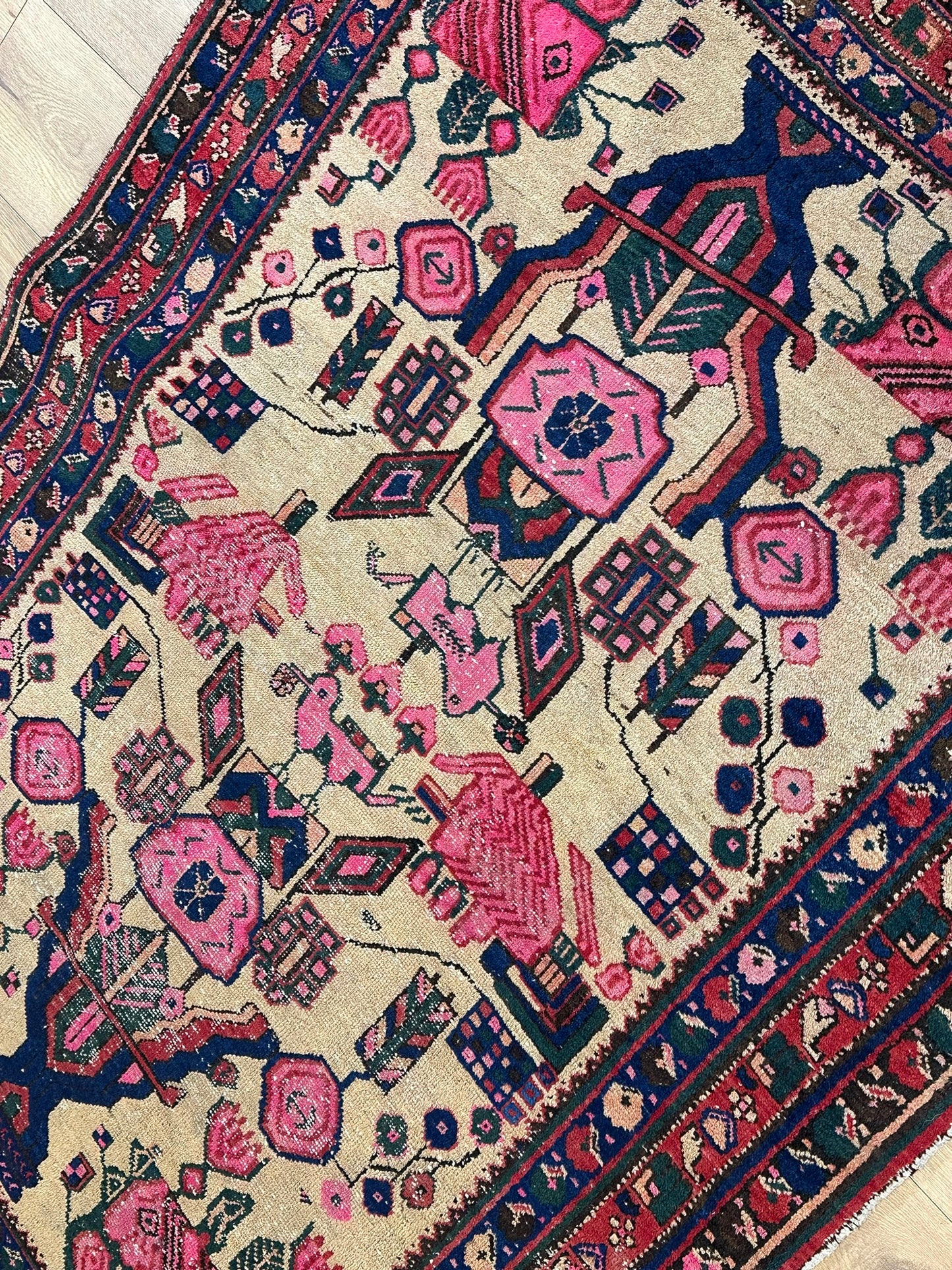 Antik Orientteppich handgeknüpft Afschari Naturfarben 177x125 cm