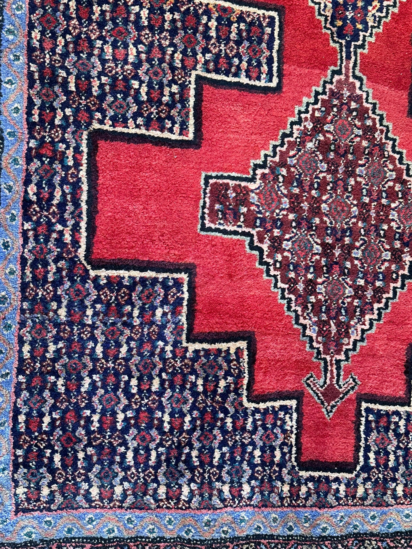 Orientteppich handgeknüpft Senneh Bidjar Läufer 300x90 cm