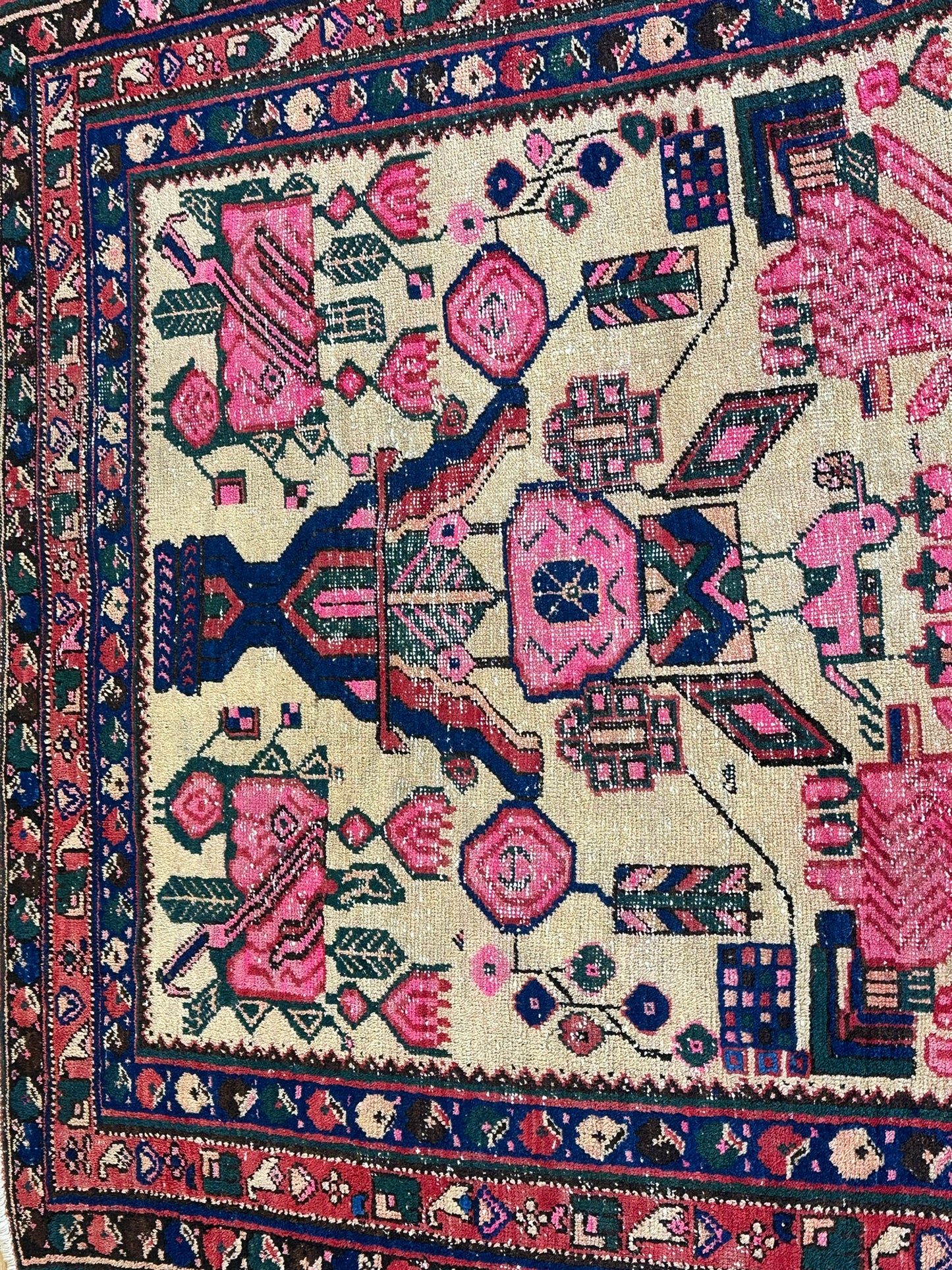 Antik Orientteppich handgeknüpft Afschari Naturfarben 177x125 cm