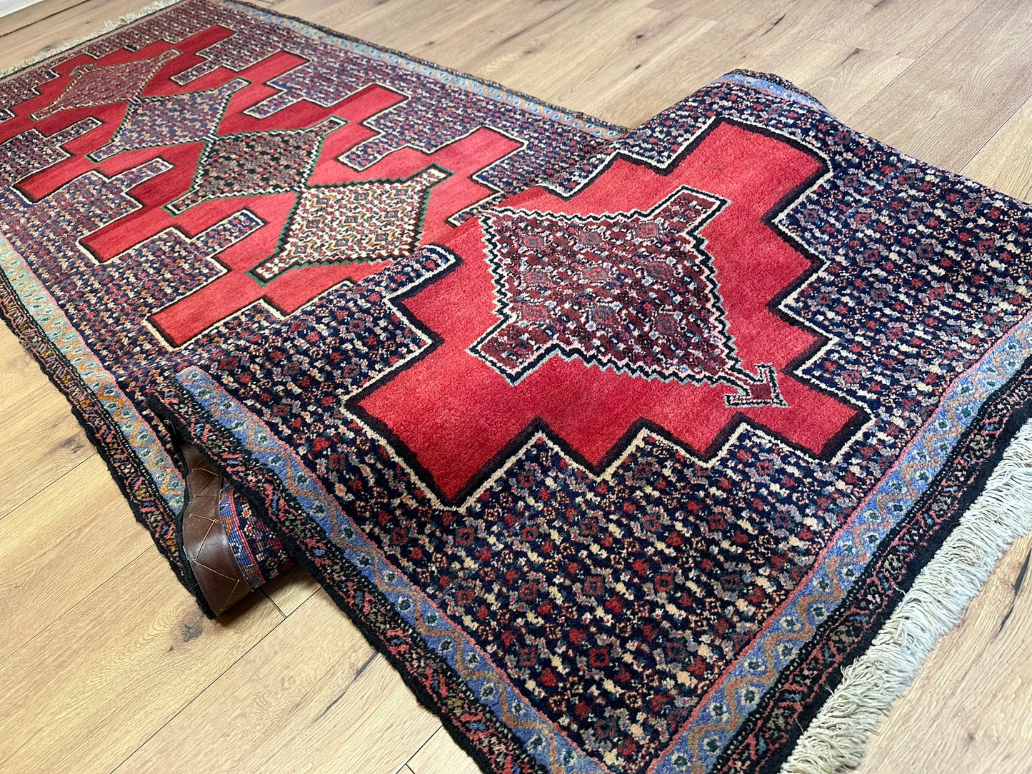 Orientteppich handgeknüpft Senneh Bidjar Läufer 300x90 cm