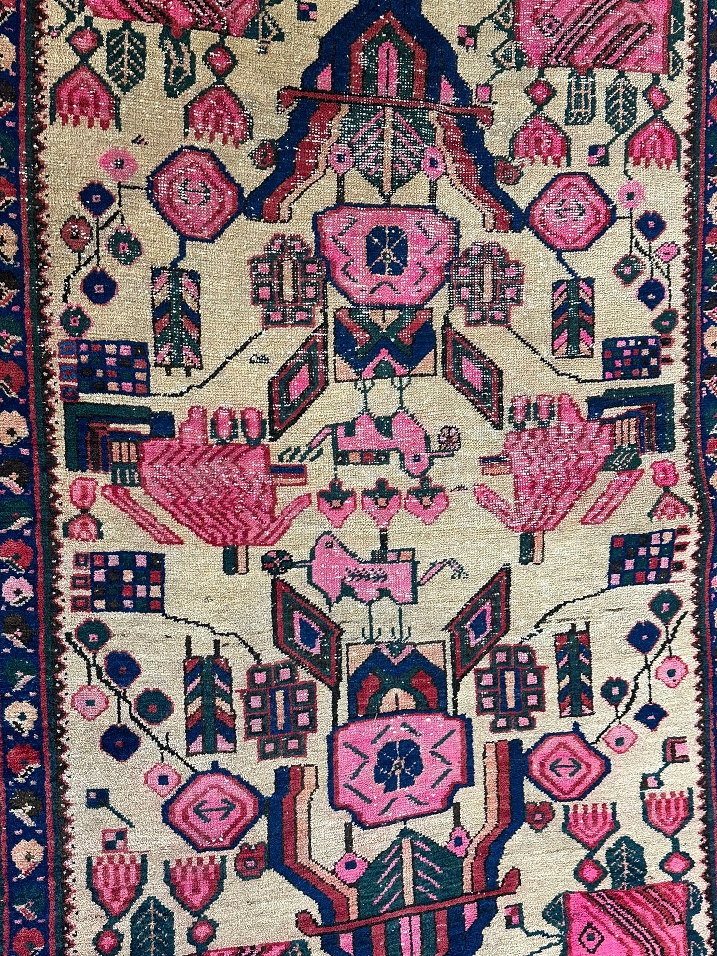 Antik Orientteppich handgeknüpft Afschari Naturfarben 177x125 cm