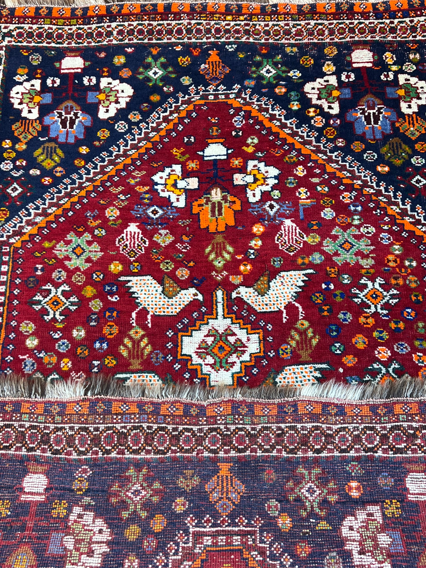 Handgeknüpfter Perser Orientteppich - Gaschgai Medaillon 105x150 cm