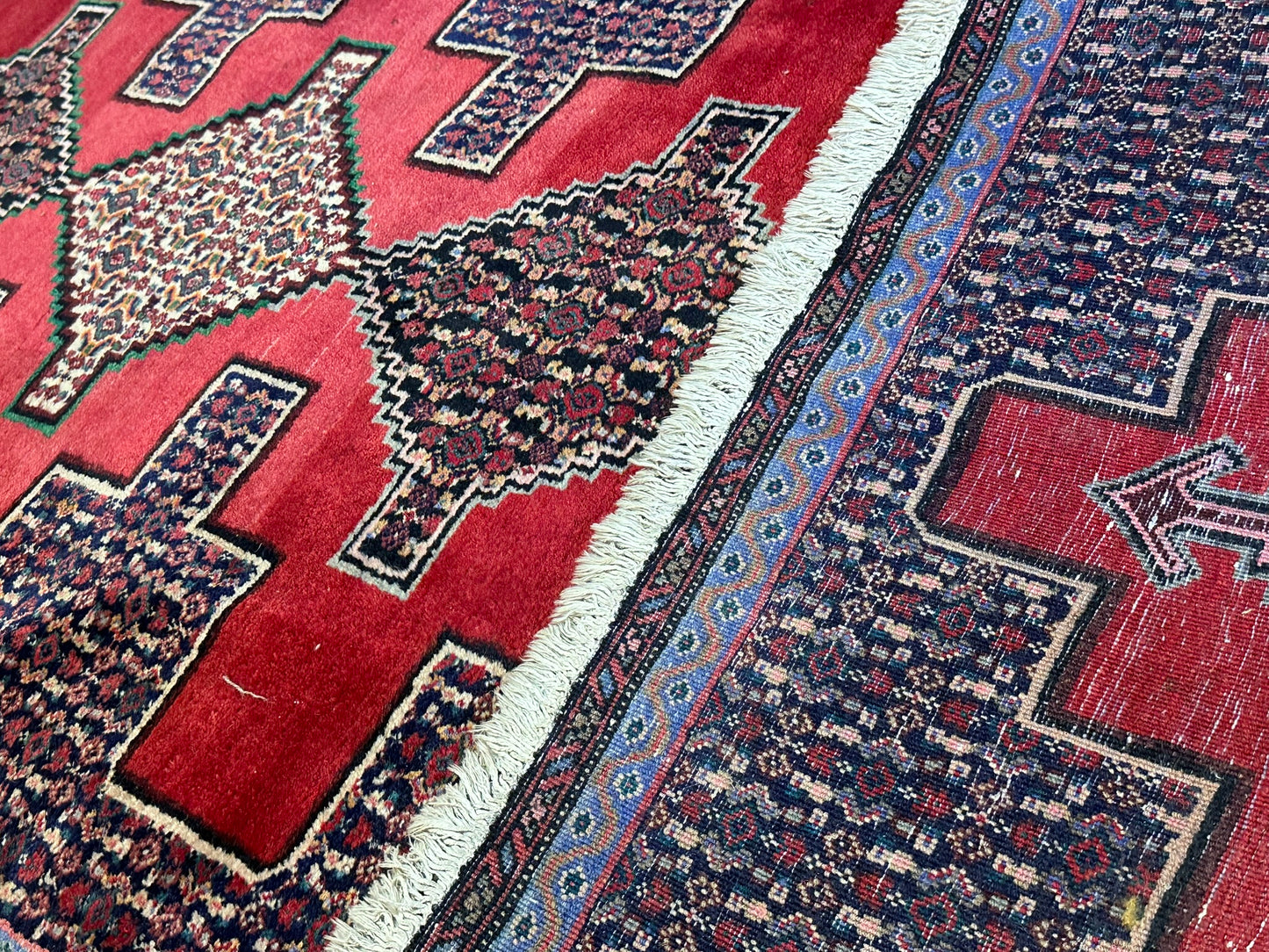 Orientteppich handgeknüpft Senneh Bidjar Läufer 300x90 cm