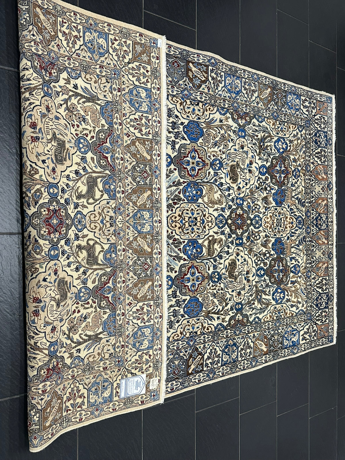 Orientteppich handgeknüpft Nain mit Seide 270x170 cm
