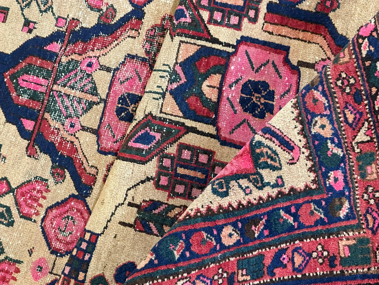 Antik Orientteppich handgeknüpft Afschari Naturfarben 177x125 cm