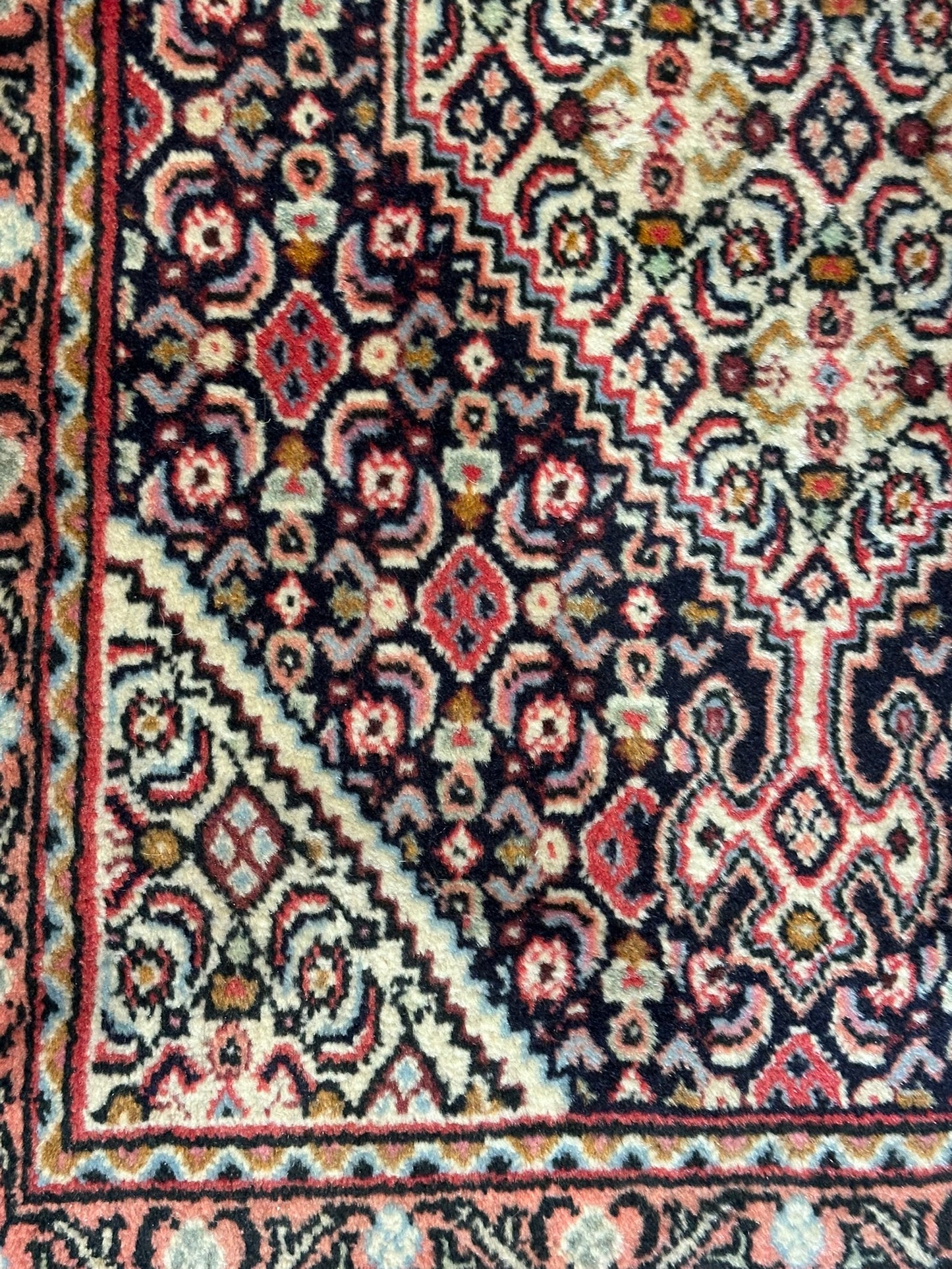 Orientteppich handgeknüpft Senneh Bidjar Läufer 285x50 cm