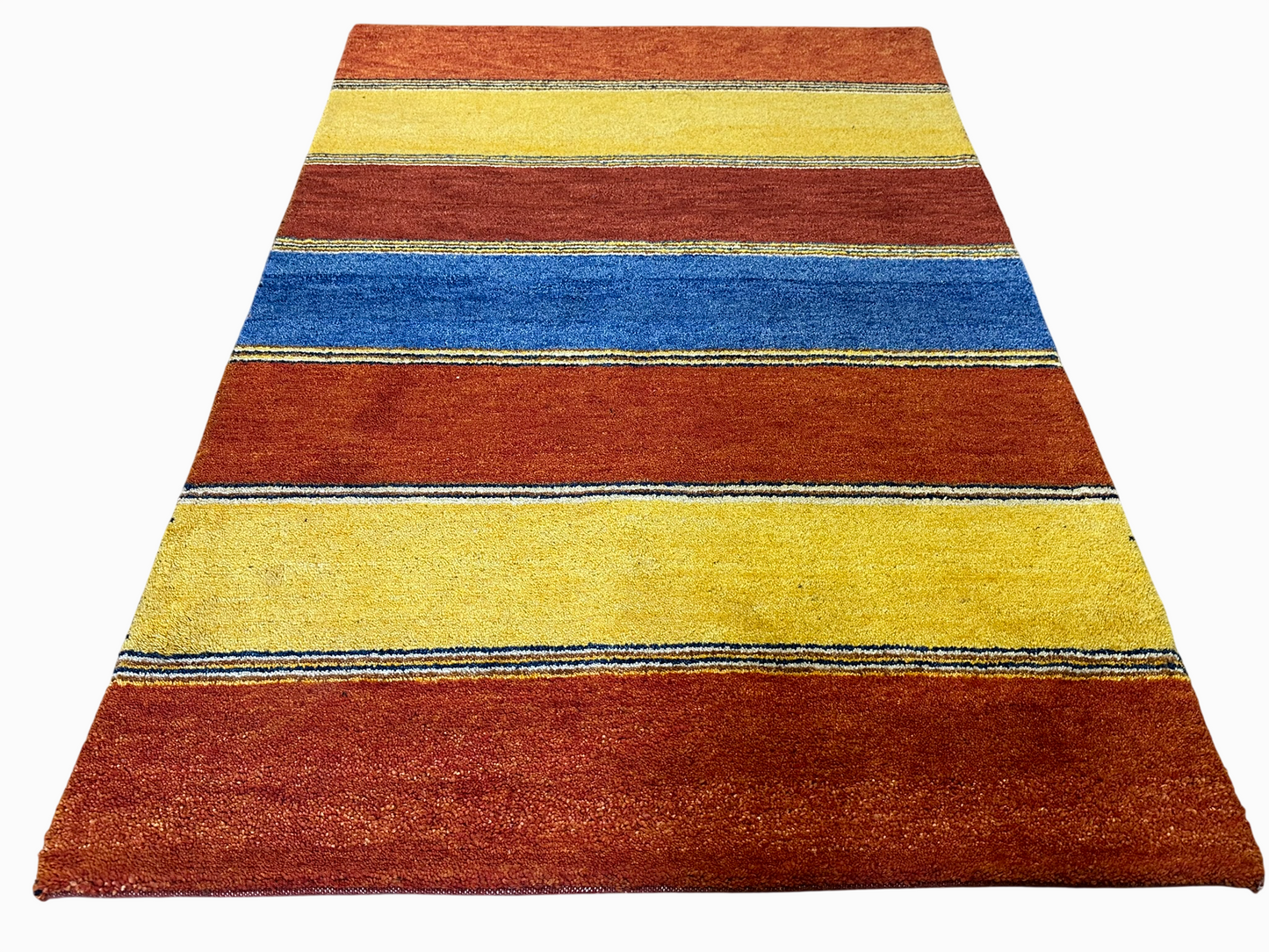Orientteppich handgeknüpft Indian Gabbeh Streifendesign 180x125 cm