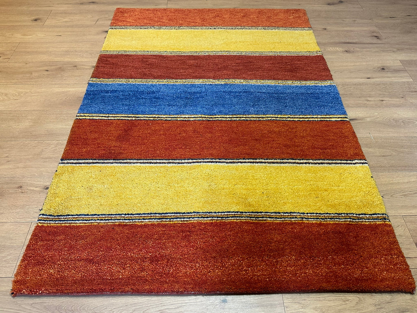 Orientteppich handgeknüpft Indian Gabbeh Streifendesign 180x125 cm
