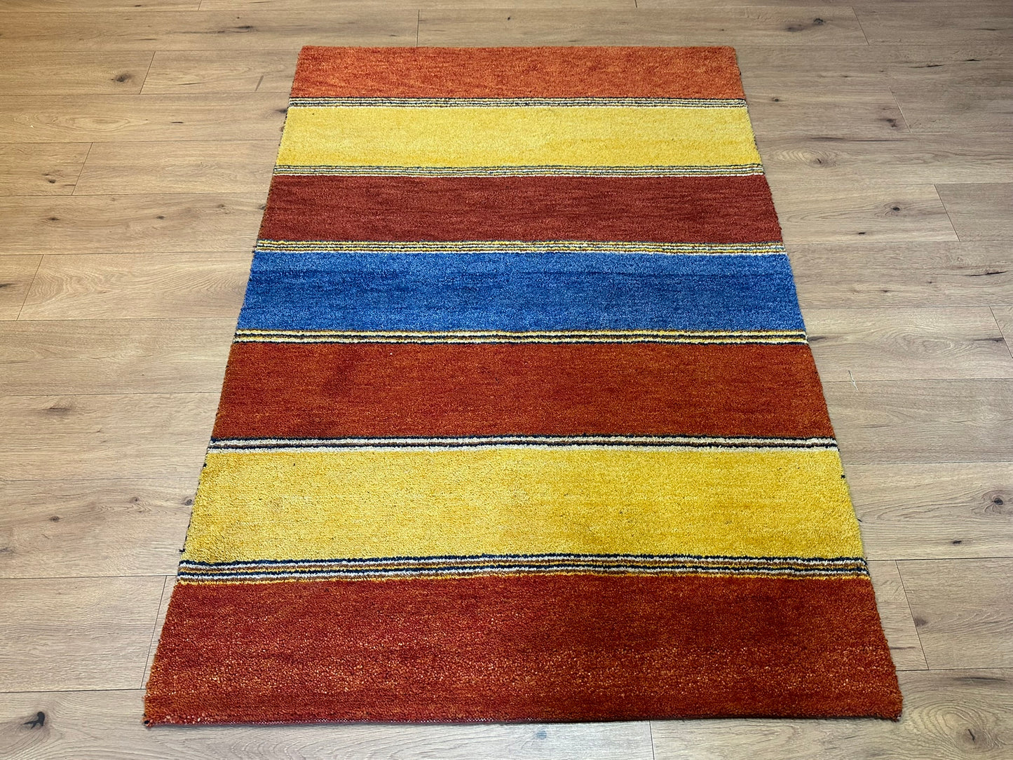 Orientteppich handgeknüpft Indian Gabbeh Streifendesign 180x125 cm