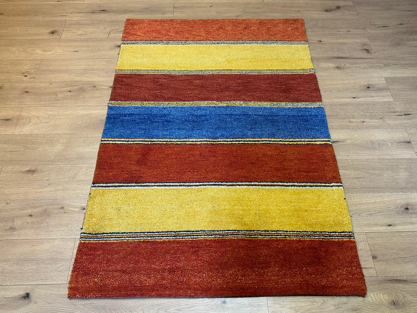 Orientteppich handgeknüpft Indian Gabbeh Streifendesign 180x125 cm