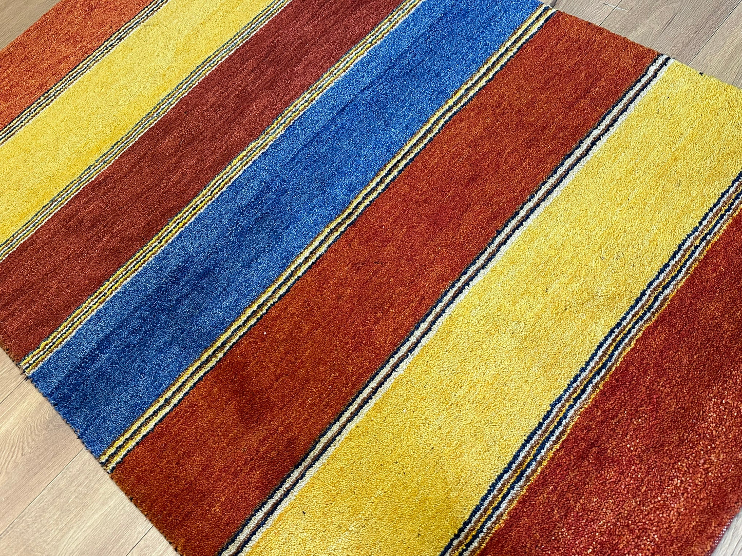 Orientteppich handgeknüpft Indian Gabbeh Streifendesign 180x125 cm