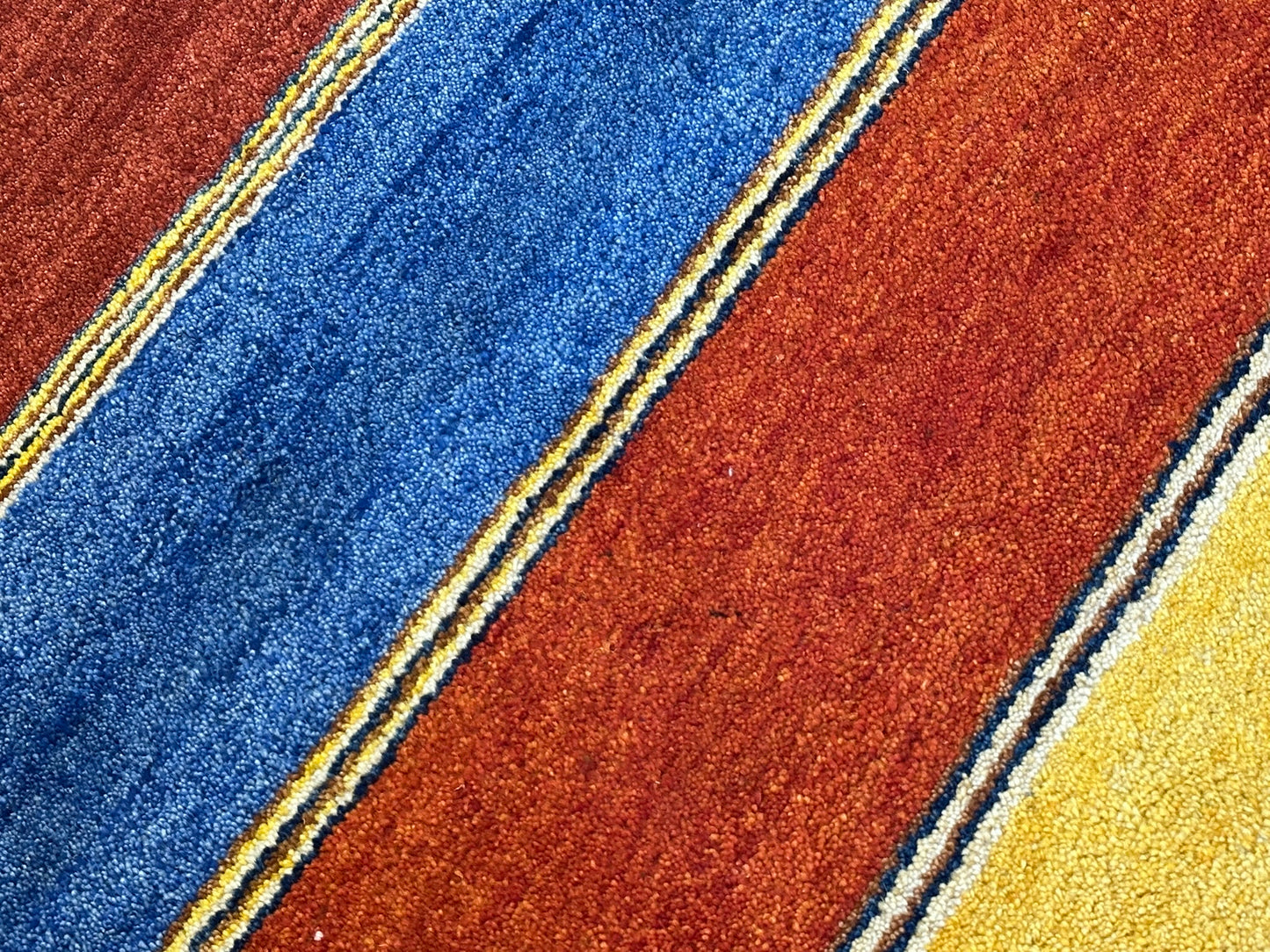 Orientteppich handgeknüpft Indian Gabbeh Streifendesign 180x125 cm