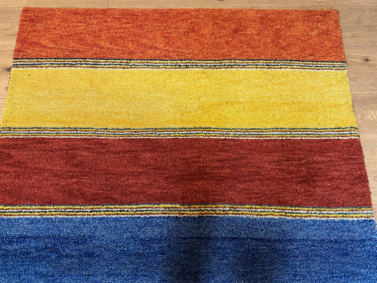 Orientteppich handgeknüpft Indian Gabbeh Streifendesign 180x125 cm