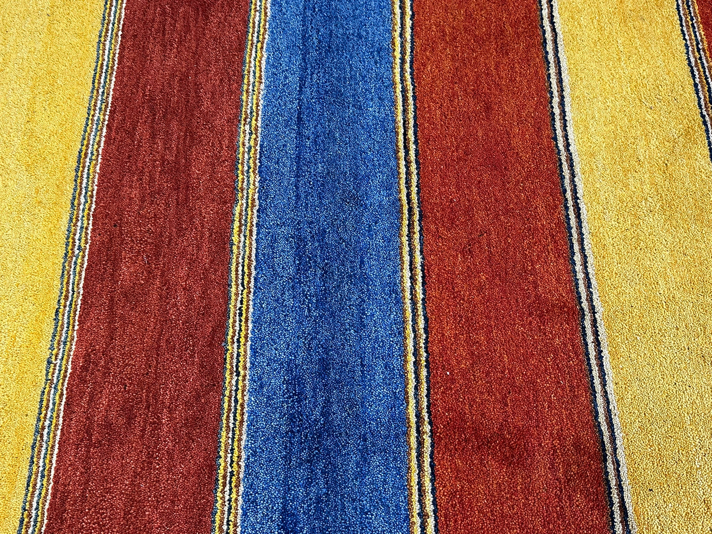 Orientteppich handgeknüpft Indian Gabbeh Streifendesign 180x125 cm