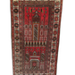 Antik Orientteppich handgeknüpft Jomut Gebetsteppich naturfarben 145x76 cm