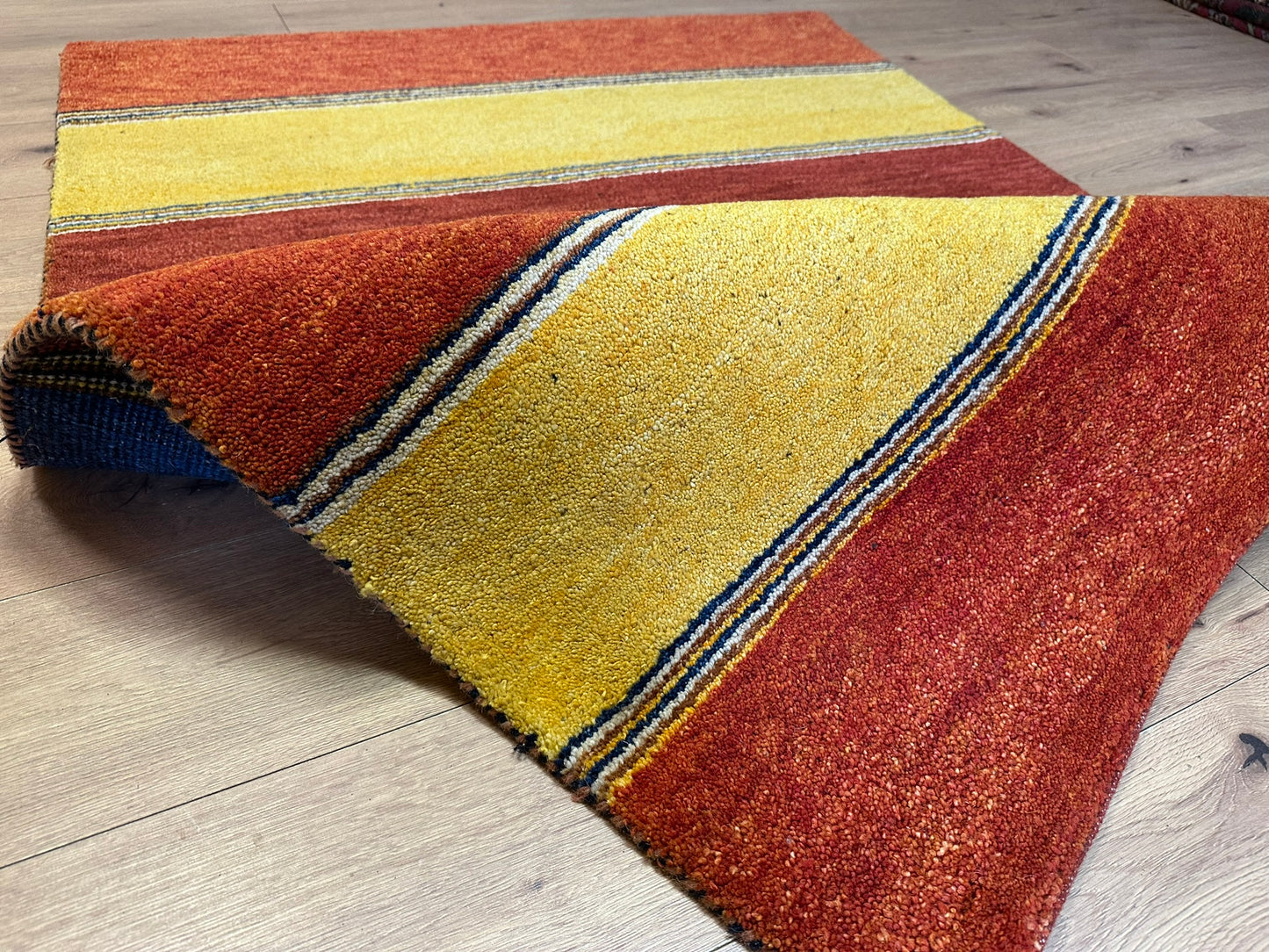 Orientteppich handgeknüpft Indian Gabbeh Streifendesign 180x125 cm
