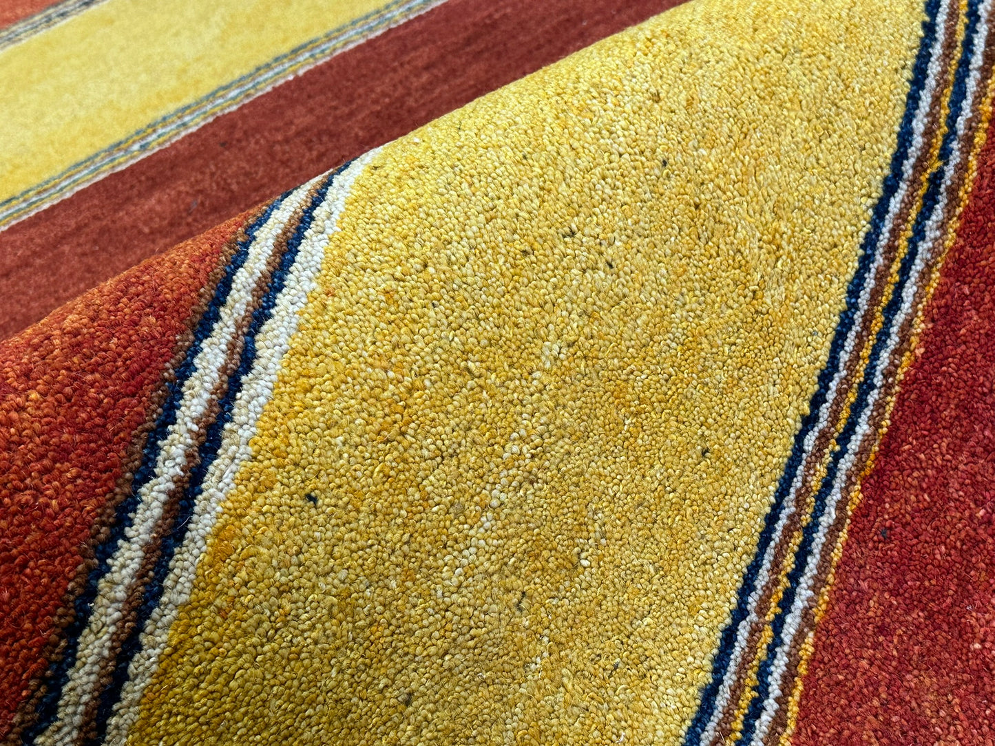 Orientteppich handgeknüpft Indian Gabbeh Streifendesign 180x125 cm