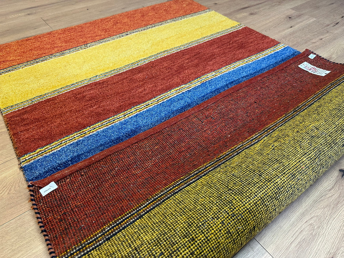 Orientteppich handgeknüpft Indian Gabbeh Streifendesign 180x125 cm