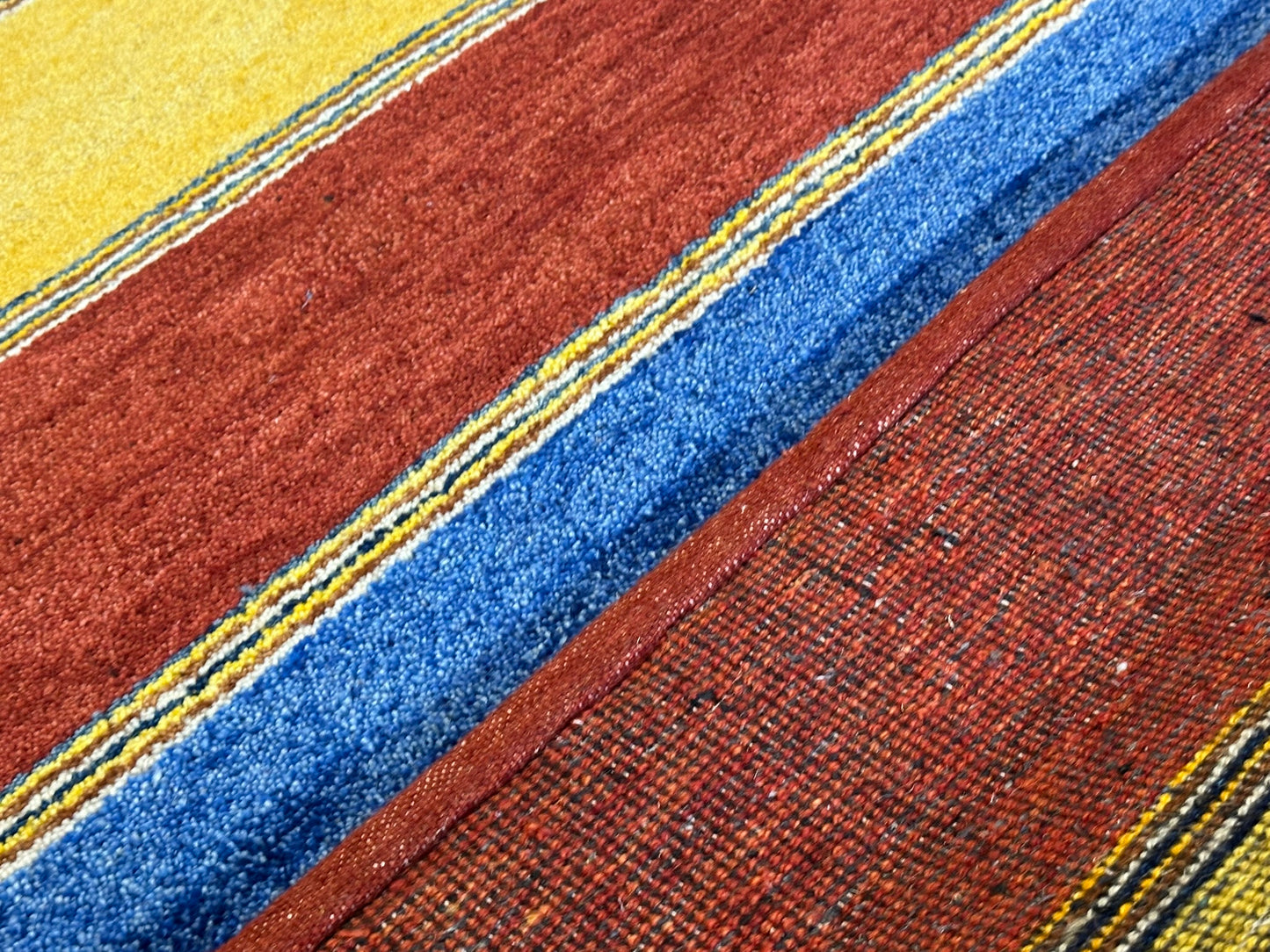 Orientteppich handgeknüpft Indian Gabbeh Streifendesign 180x125 cm
