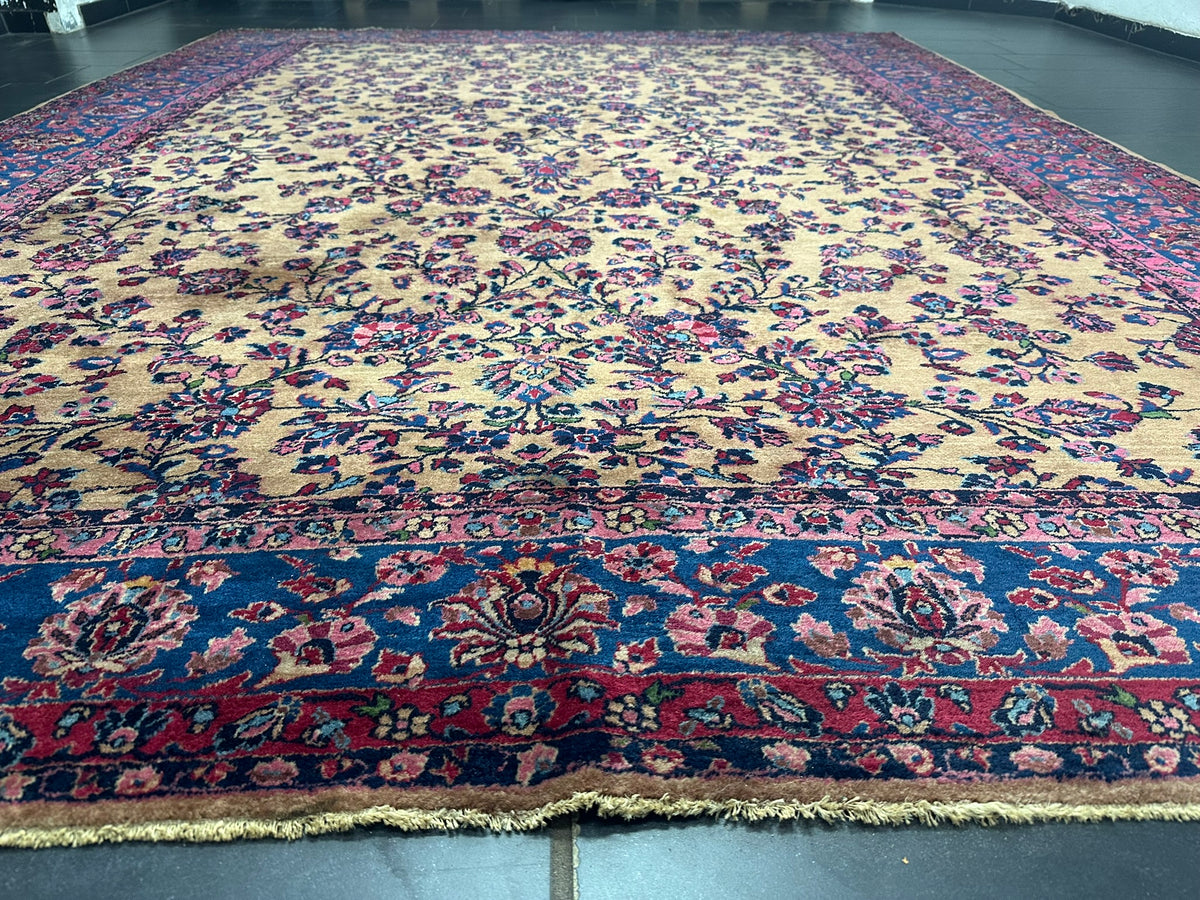 Antik Orientteppich handgeknüpft Keschan RE-Import  350x280 cm