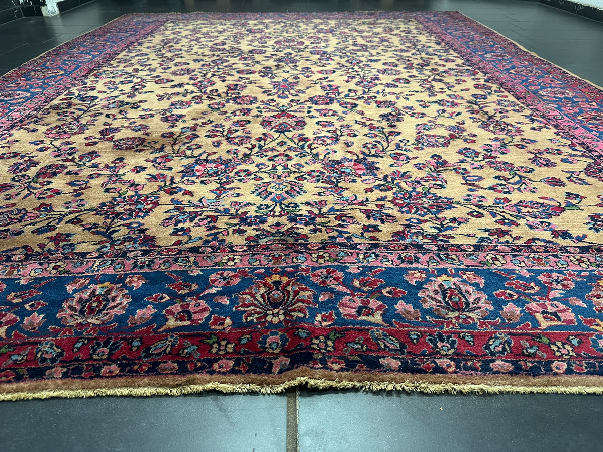 Antik Orientteppich handgeknüpft Keschan RE-Import  350x280 cm