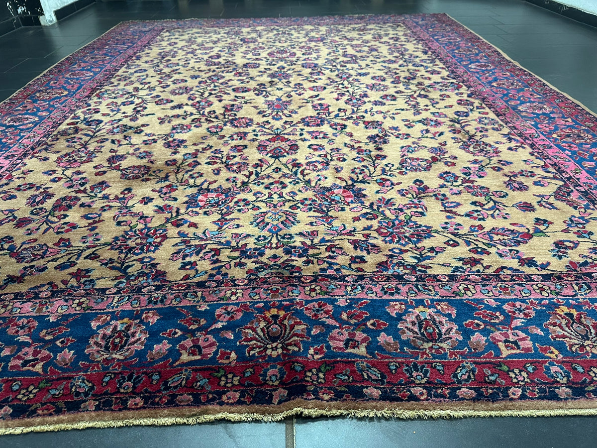 Antik Orientteppich handgeknüpft Keschan RE-Import  350x280 cm