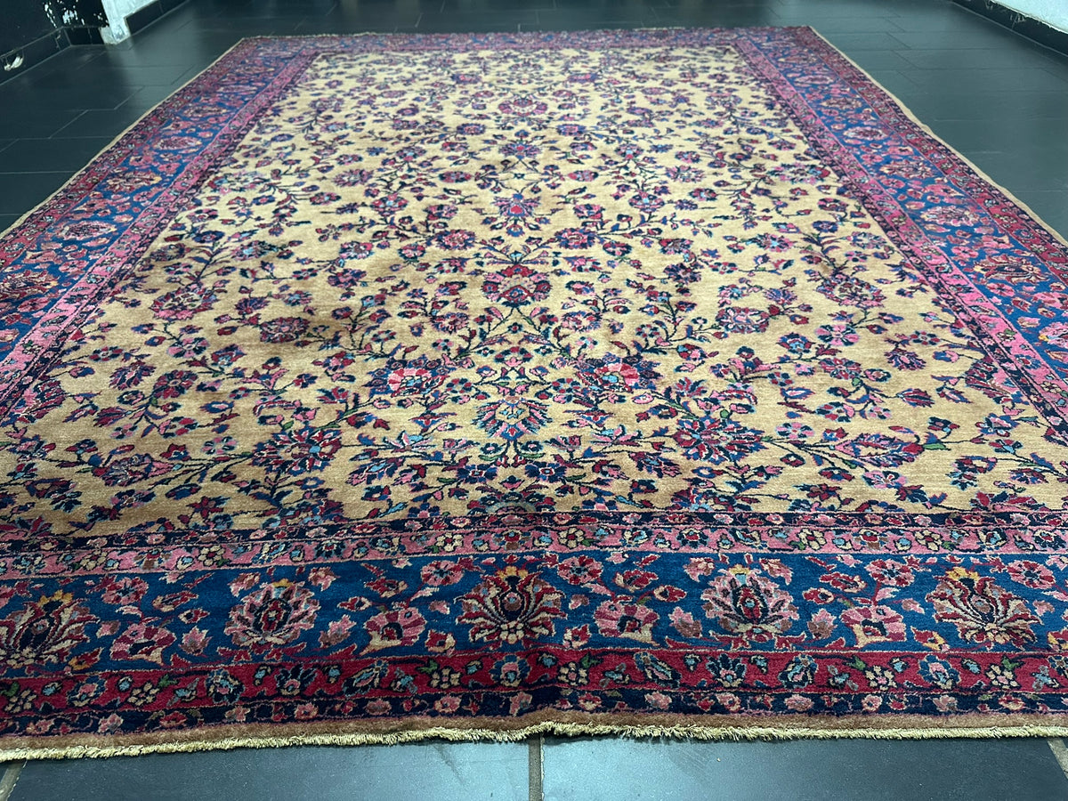 Antik Orientteppich handgeknüpft Keschan RE-Import  350x280 cm