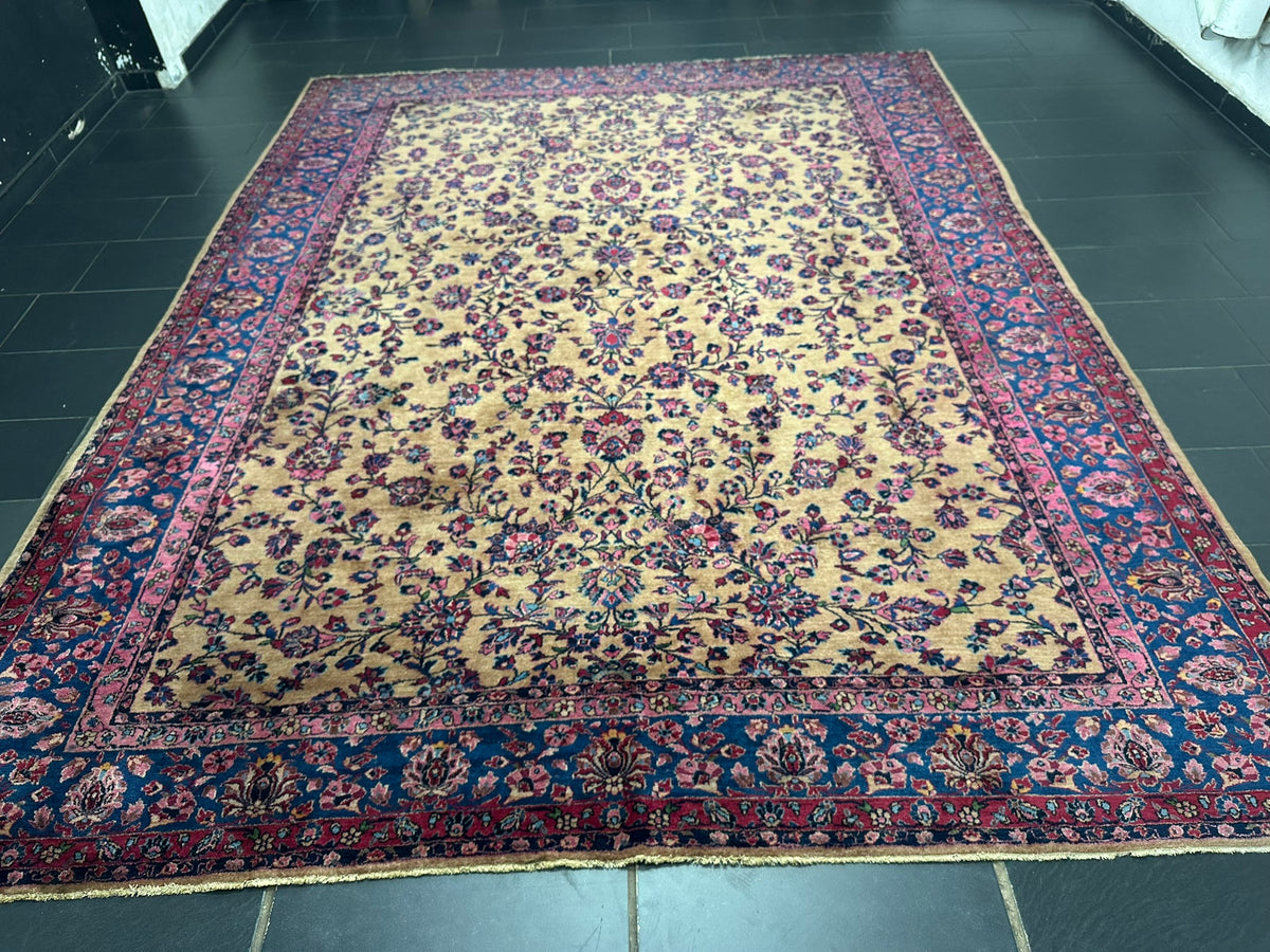 Antik Orientteppich handgeknüpft Keschan RE-Import  350x280 cm
