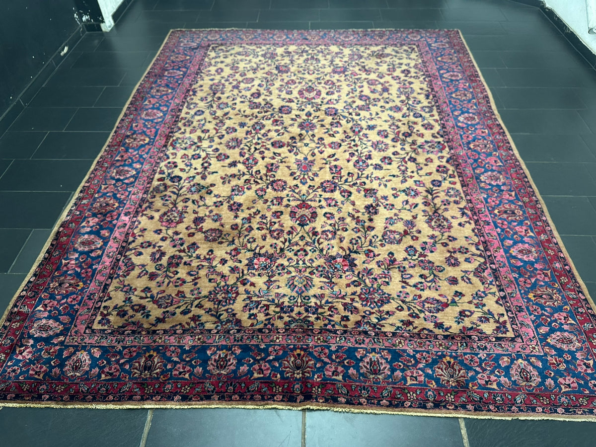 Antik Orientteppich handgeknüpft Keschan RE-Import  350x280 cm