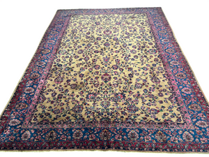Antik Orientteppich handgeknüpft Keschan RE-Import  350x280 cm