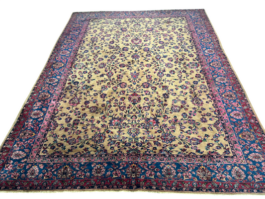 Antik Orientteppich handgeknüpft Keschan RE-Import  350x280 cm