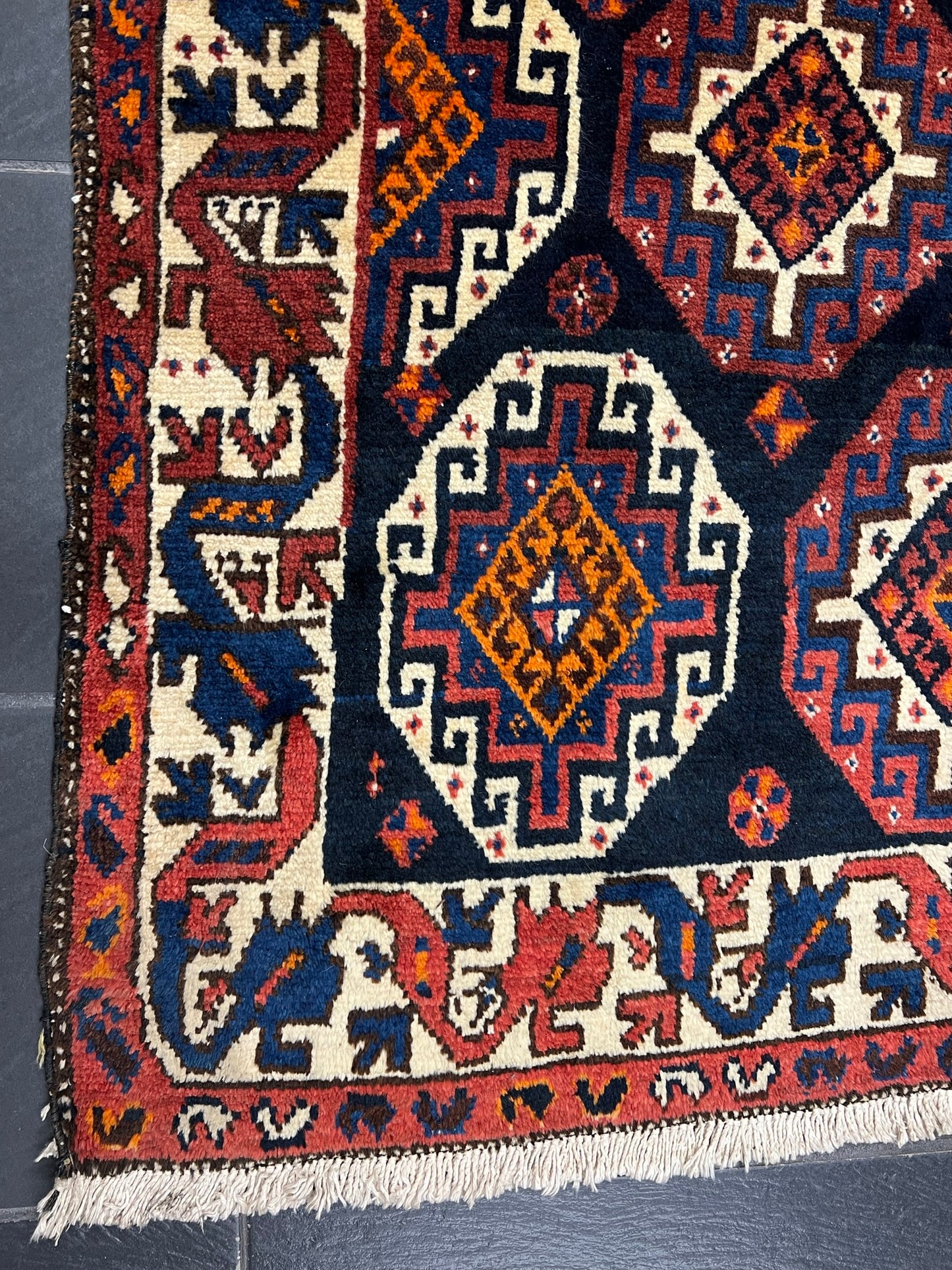 Semi Antiker Handgeknüpfter Perser Teppich Gaschgai Normaden Teppich 145 x 225 cm