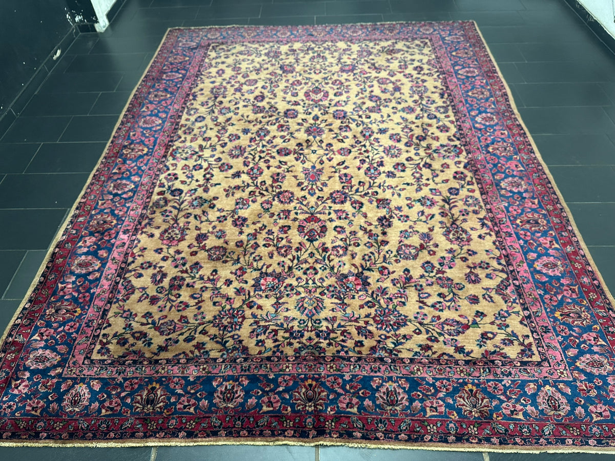 Antik Orientteppich handgeknüpft Keschan RE-Import  350x280 cm