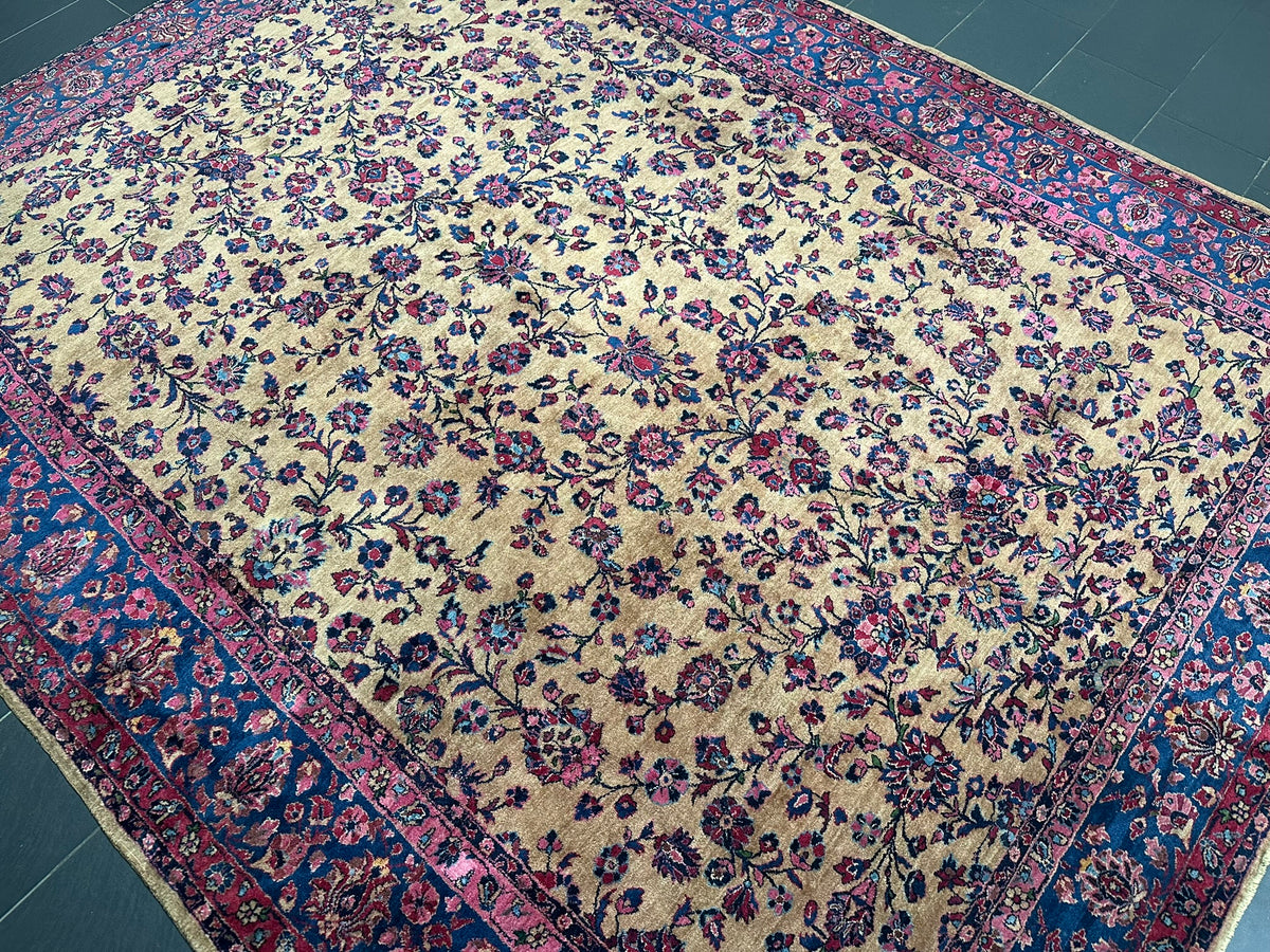 Antik Orientteppich handgeknüpft Keschan RE-Import  350x280 cm