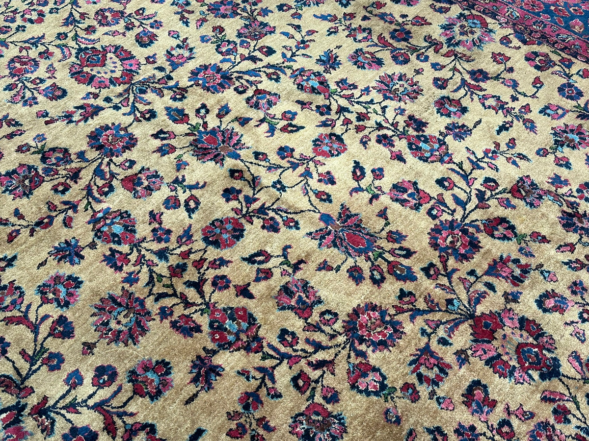 Antik Orientteppich handgeknüpft Keschan RE-Import  350x280 cm
