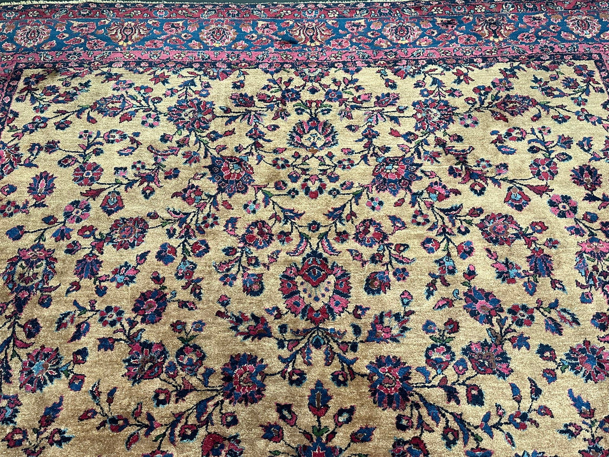 Antik Orientteppich handgeknüpft Keschan RE-Import  350x280 cm