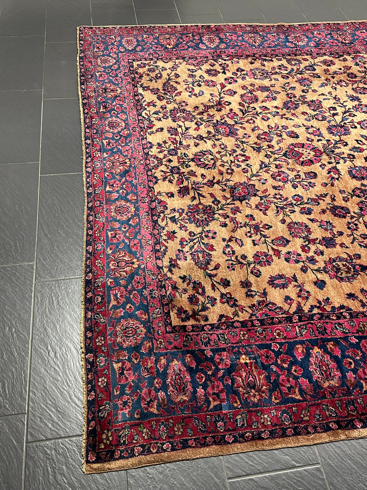 Antik Orientteppich handgeknüpft Keschan RE-Import  350x280 cm