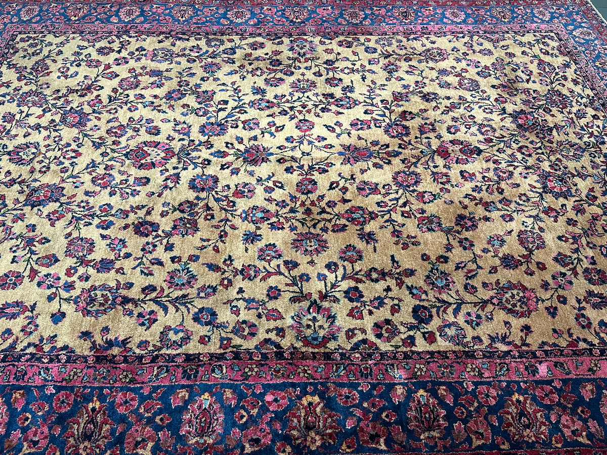 Antik Orientteppich handgeknüpft Keschan RE-Import  350x280 cm