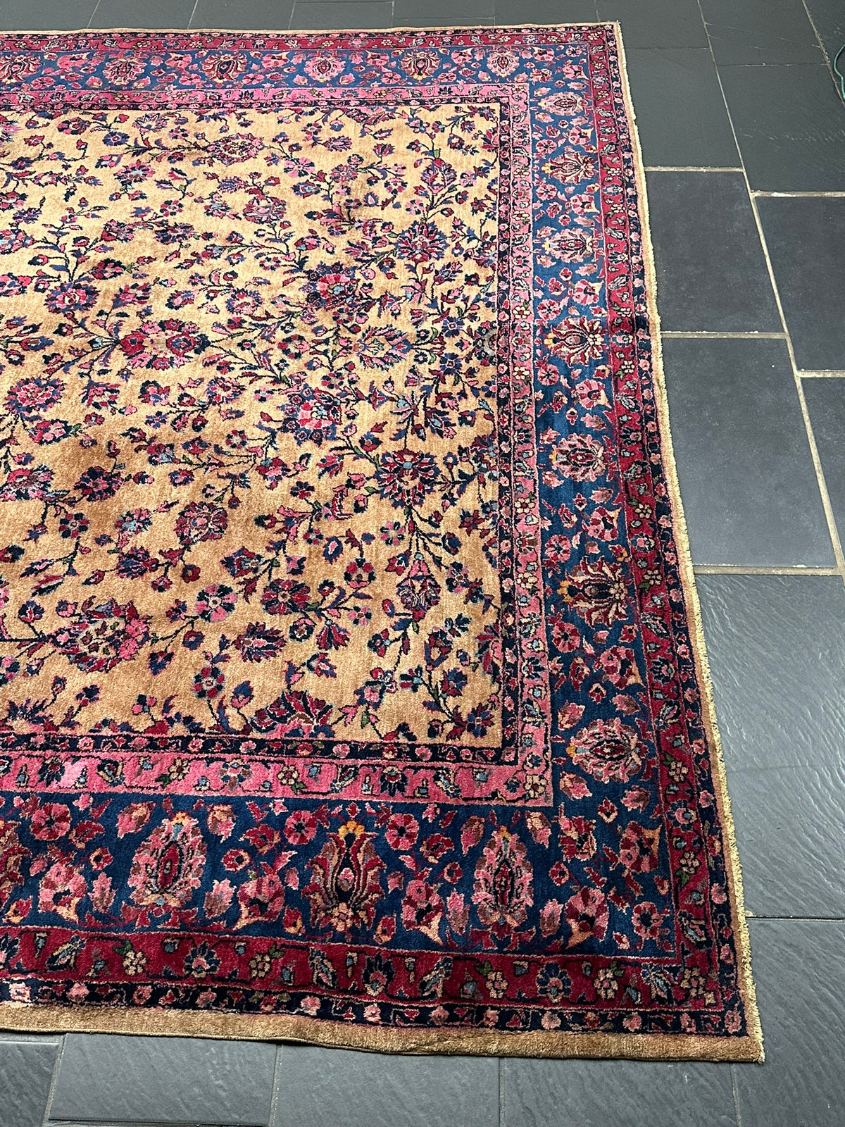 Antik Orientteppich handgeknüpft Keschan RE-Import  350x280 cm