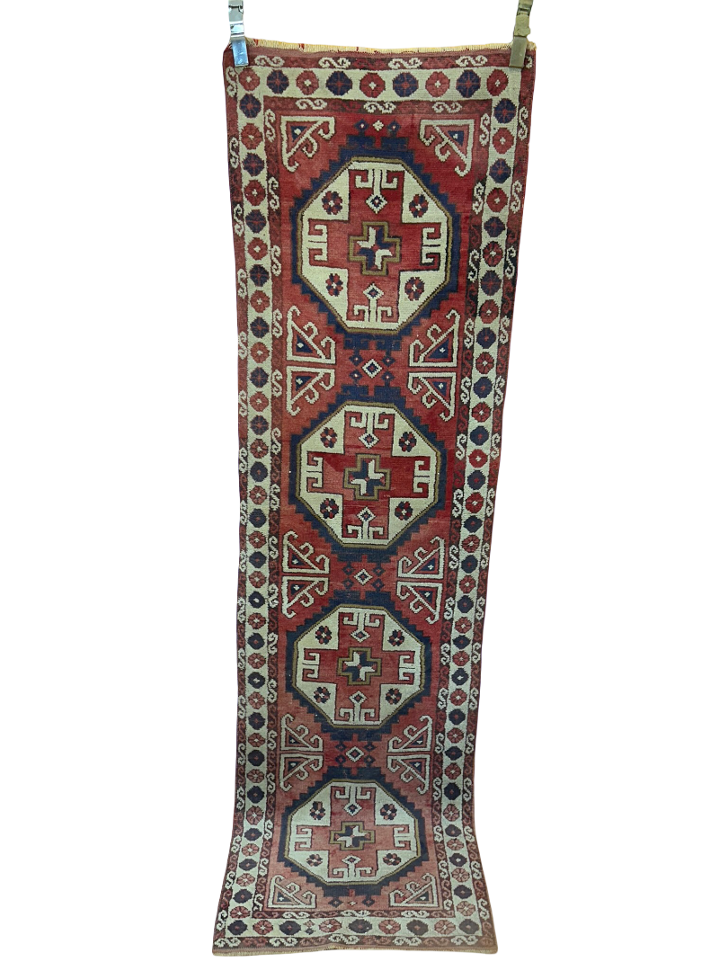 Orientteppich handgeknüpft Kasak Wollteppich 235x65 cm