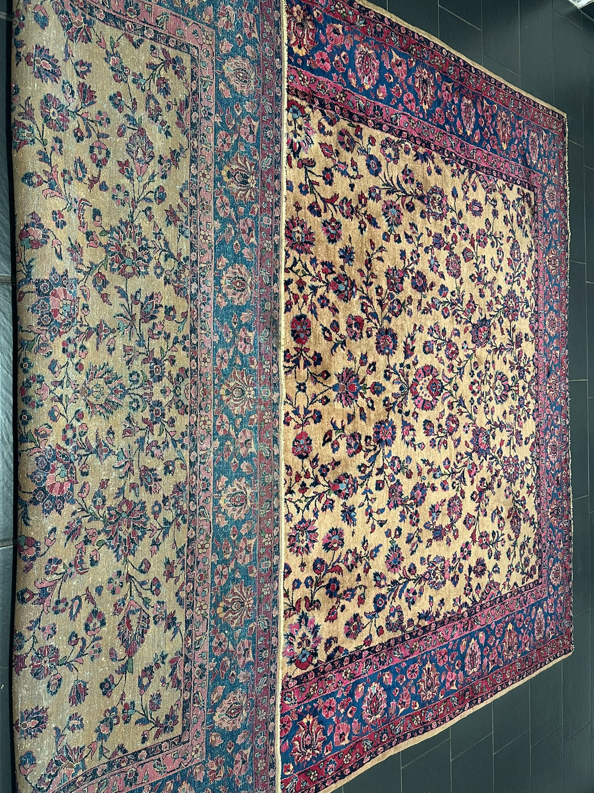 Antik Orientteppich handgeknüpft Keschan RE-Import  350x280 cm