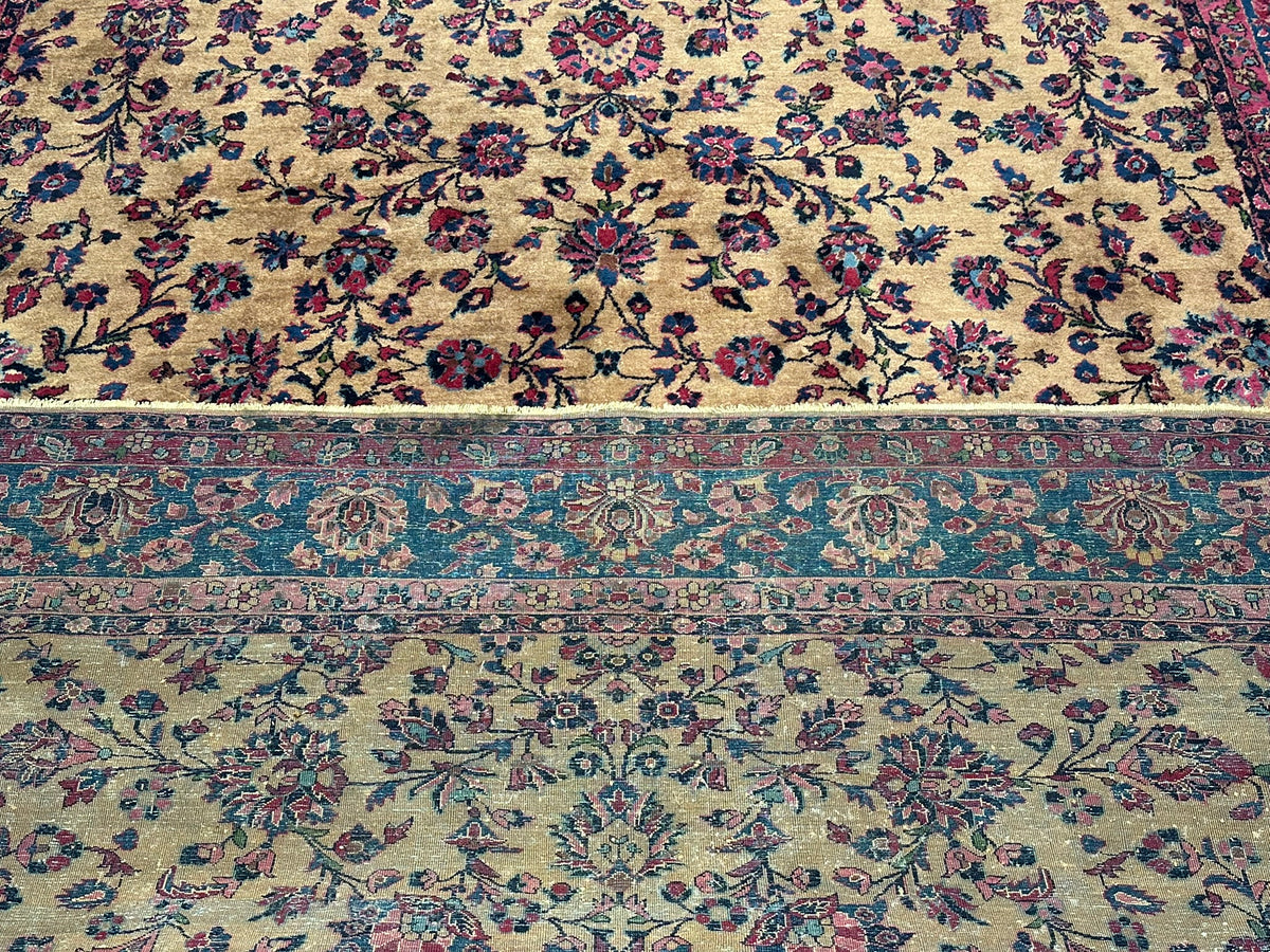 Antik Orientteppich handgeknüpft Keschan RE-Import  350x280 cm