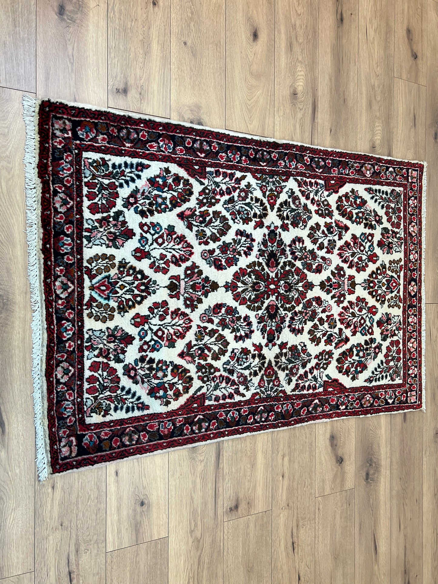 Handgeknüpfter Perser Orientteppich  Sarough Blumen Lover 103x150cm