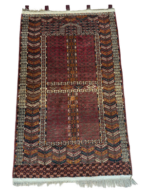 Antik Orientteppich handgeknüpft Hadjlu Buchara naturfarben  160x100 cm