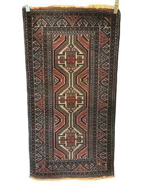 Antik Orientteppich handgeknüpft Belutsch Buchara NAturfarben 155x80 cm