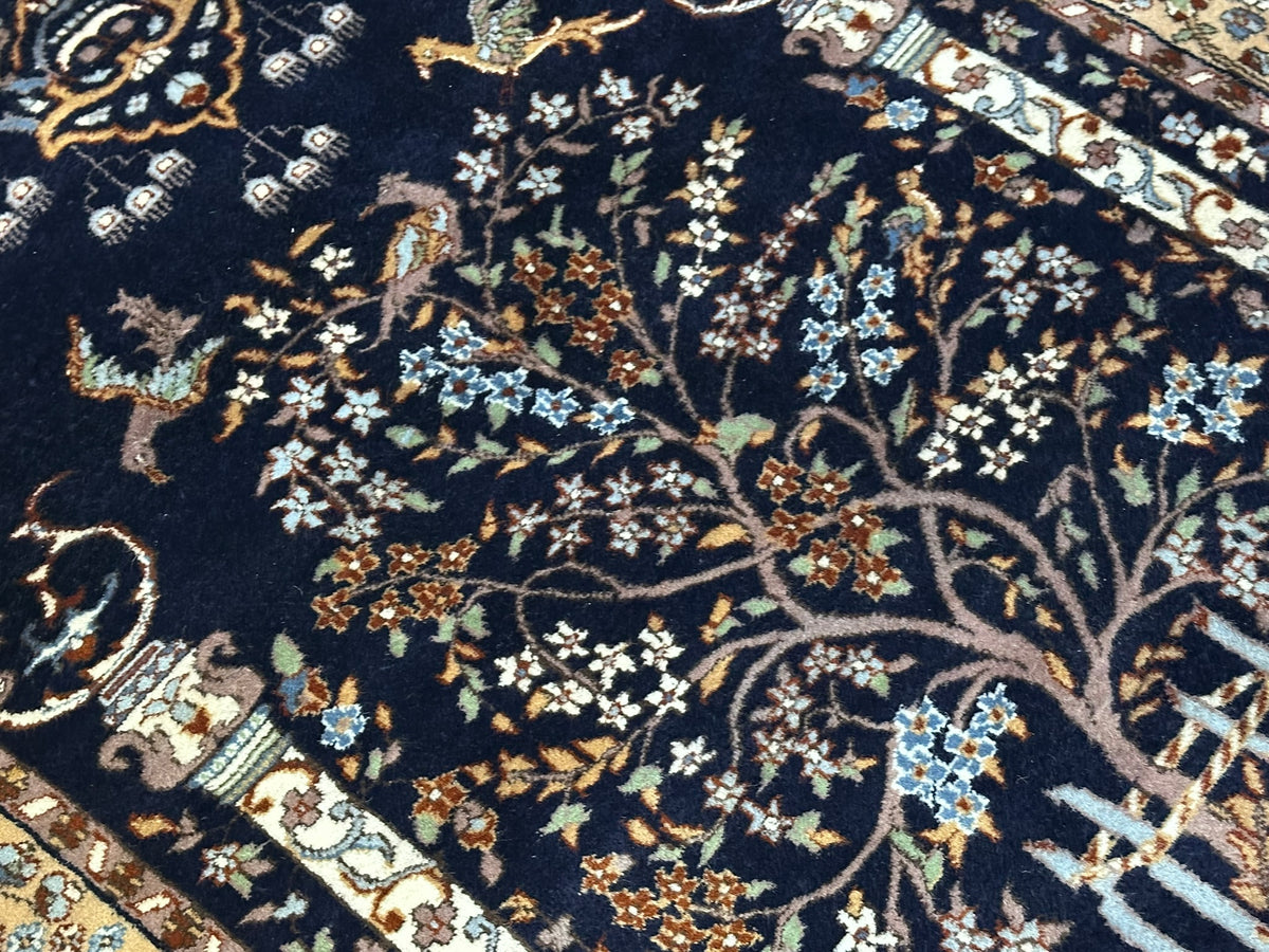 Orientteppich handgeknüpft Kaschmir Ghom Lebensbaum 190x125 cm