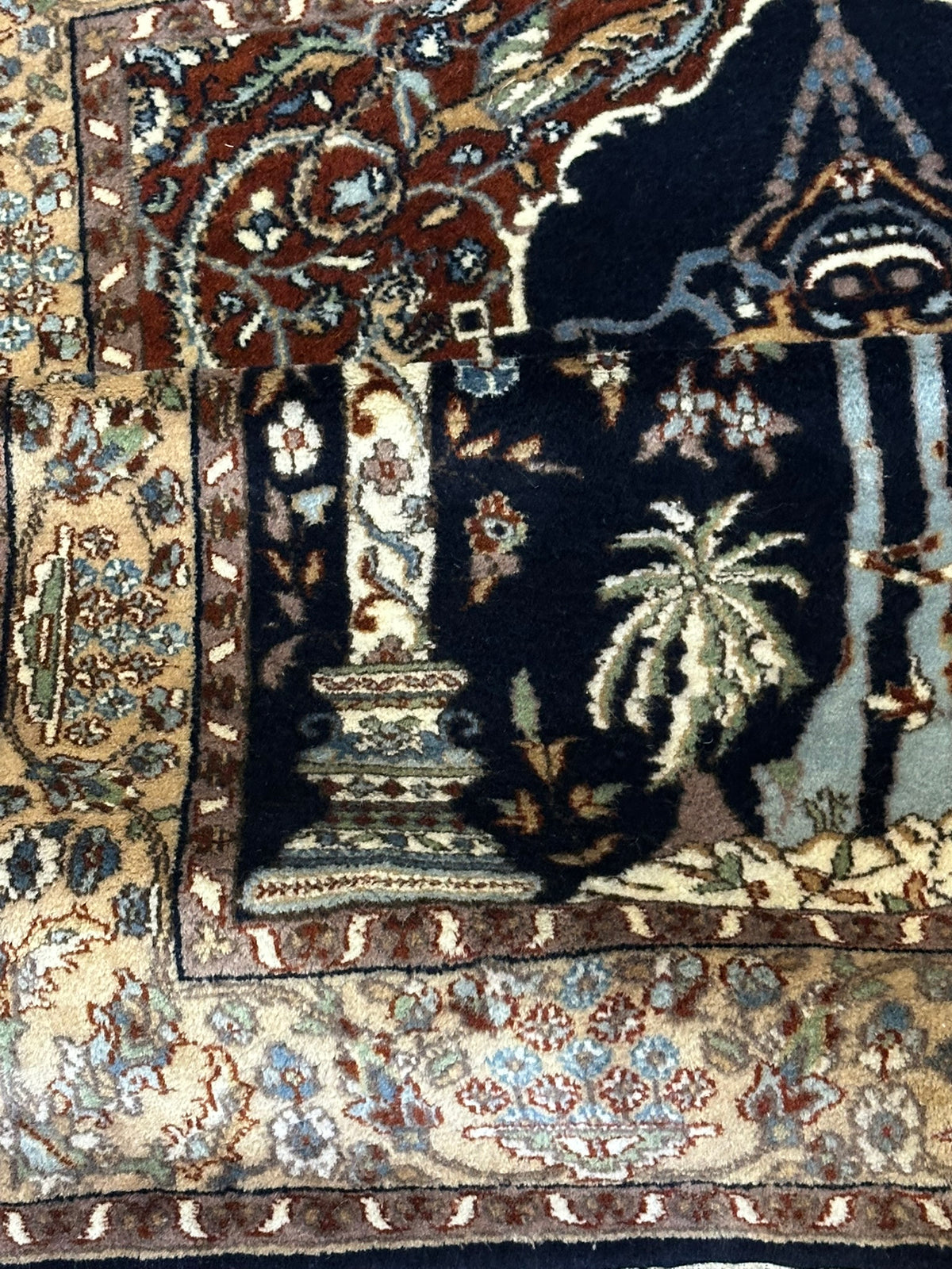 Orientteppich handgeknüpft Kaschmir Ghom Lebensbaum 190x125 cm