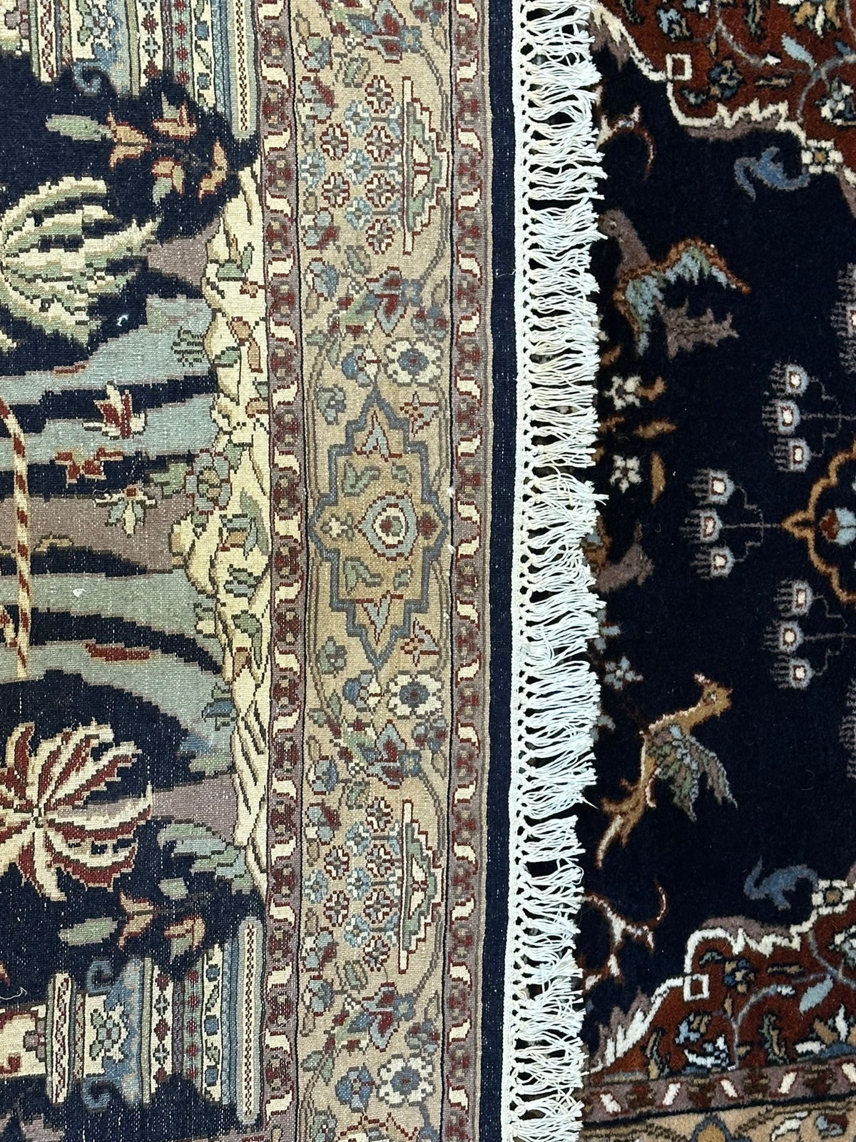 Orientteppich handgeknüpft Kaschmir Ghom Lebensbaum 190x125 cm