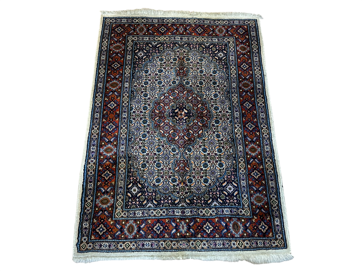 Orientteppich handgeknüpft Moud mit Seide 150x100 cm