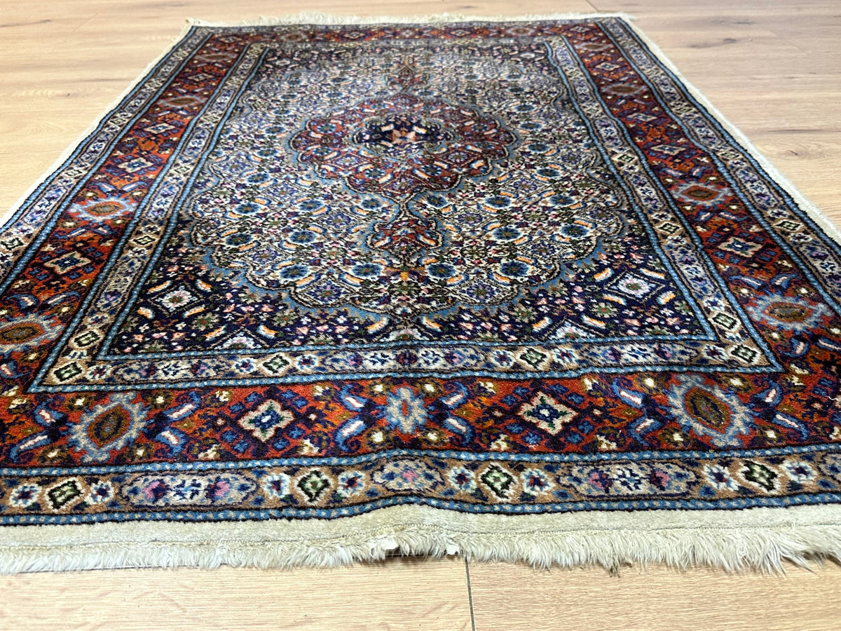 Orientteppich handgeknüpft Moud mit Seide 150x100 cm